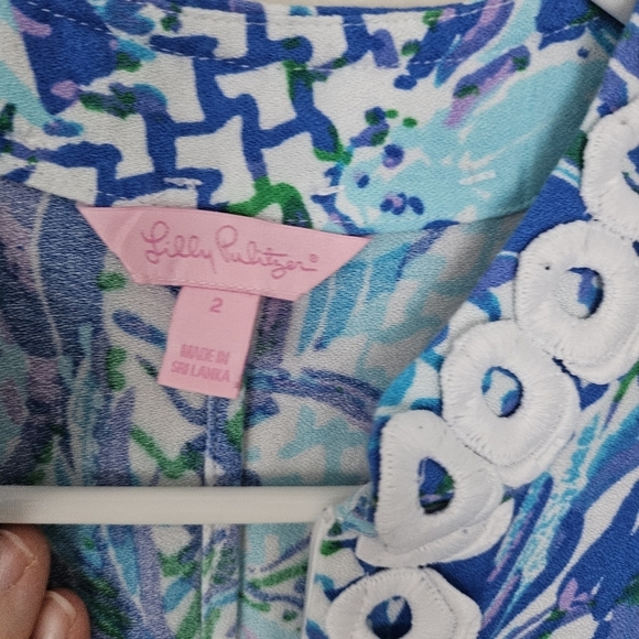 Lilly Pulitzer Jane Shift Dress  canopy chaos blue & resort white size 2 - Picture 7 of 8